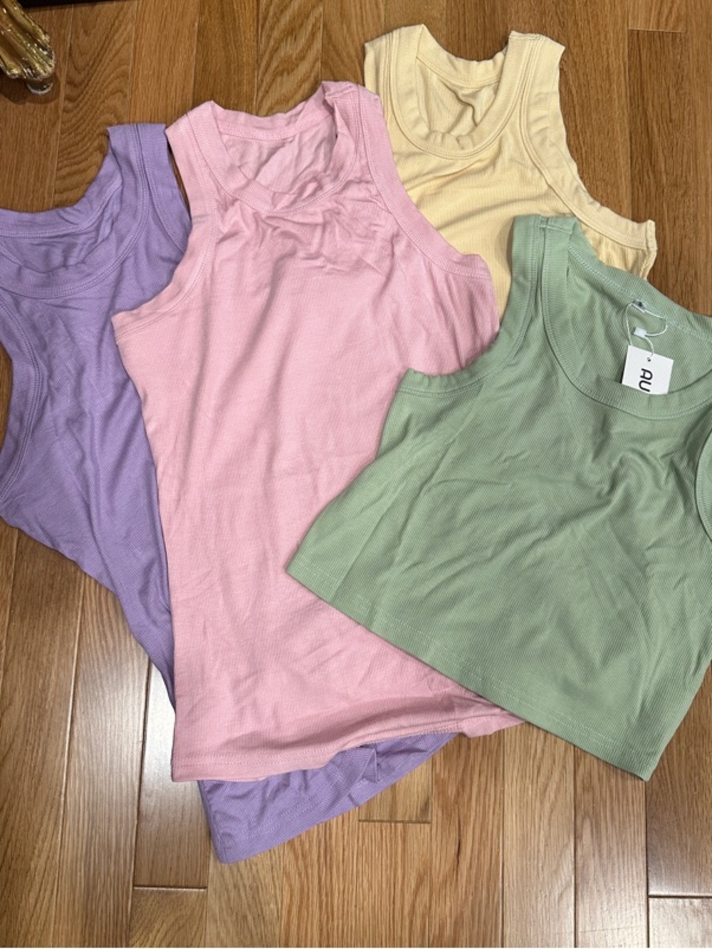 Ribbed Tank Top Set- Pastel Pink, Lavender, Yellow, Sage